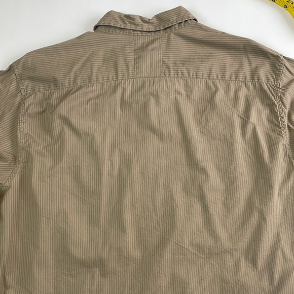 VTG GUESS Y2K Men’s Button Down Shirt Skull Graphics Print Size XXL Tan Stripes - Picture 9 of 16